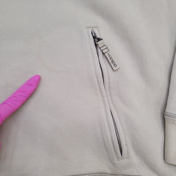 Vintage Y2K Adidas Track Jacket XL 26x28 Khaki Beige - Picture 2 of 16